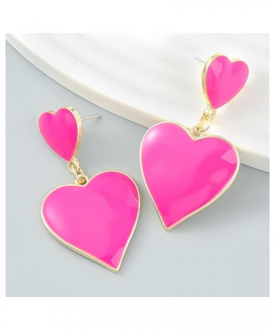 Cute Heart Earrings Red Heart Statement Dangle Earrings for Women and Girls (er005558) Style K $6.73 Earrings