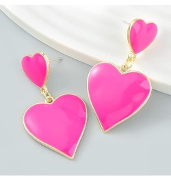 Cute Heart Earrings Red Heart Statement Dangle Earrings for Women and Girls (er005558) Style K $6.73 Earrings