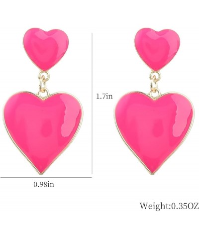 Cute Heart Earrings Red Heart Statement Dangle Earrings for Women and Girls (er005558) Style K $6.73 Earrings