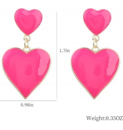 Cute Heart Earrings Red Heart Statement Dangle Earrings for Women and Girls (er005558) Style K $6.73 Earrings