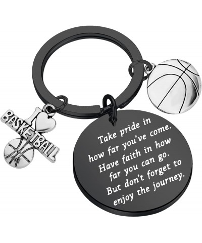 Basketball Keychain Basketball Lovers Gifts Basketball Player Gifts Take Pride In How Far You Have Come Black $9.50 Pendants