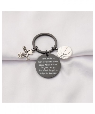 Basketball Keychain Basketball Lovers Gifts Basketball Player Gifts Take Pride In How Far You Have Come Black $9.50 Pendants