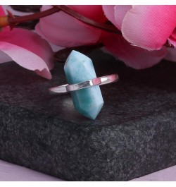 Gemstone Ring in 925 Sterling Silver, Amethyst,Blue Lace Agate,Larimar,Carnelian Onyx,Carnelian,White Quartz Blue Larimar $12...