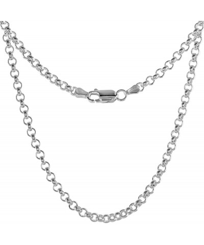 Sterling Silver Italian Rolo Chain Necklace 3.5mm Nickel Free sizes 7-30 inch 16.0 Inches $34.41 Necklaces