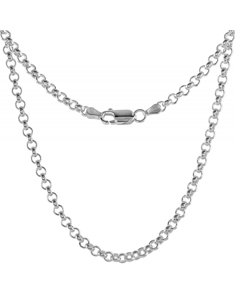 Sterling Silver Italian Rolo Chain Necklace 3.5mm Nickel Free sizes 7-30 inch 16.0 Inches $34.41 Necklaces