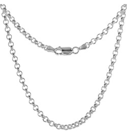 Sterling Silver Italian Rolo Chain Necklace 3.5mm Nickel Free sizes 7-30 inch 16.0 Inches $34.41 Necklaces