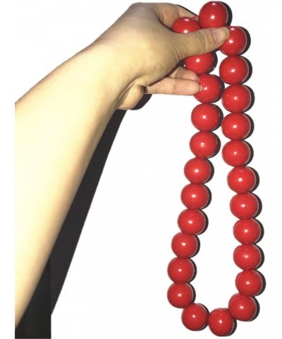 Cosplay Portgas D Ace Costume Accessories Red Large Bead Necklace $11.28 Necklaces