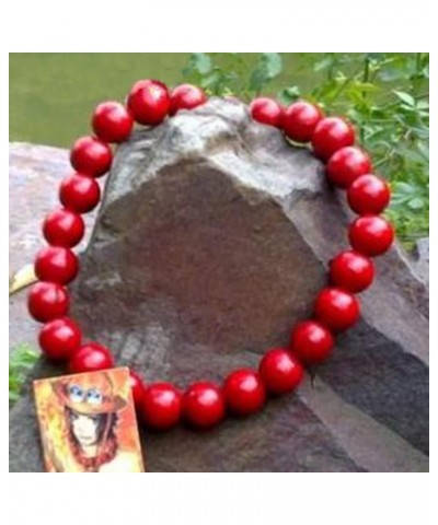 Cosplay Portgas D Ace Costume Accessories Red Large Bead Necklace $11.28 Necklaces