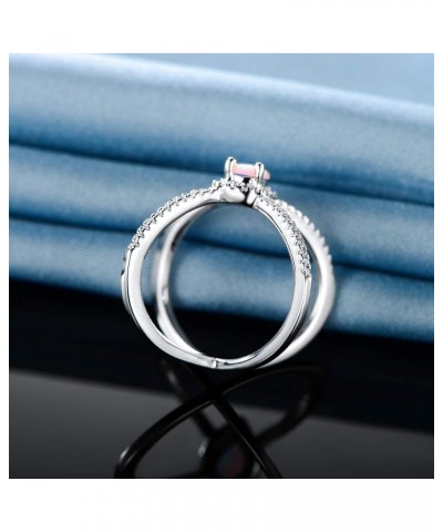 18K White Gold/Rose Gold Plated Pear Opal Crossover X Ring for Women White Gold $8.90 Rings