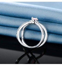 18K White Gold/Rose Gold Plated Pear Opal Crossover X Ring for Women White Gold $8.90 Rings