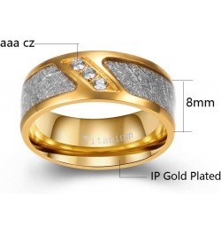 Couple Rings Matching Ring 1.5ct CZ Gold Plated Women Wedding Ring Sets for Him and Her His Her Ring Sets Gold women's size 1...