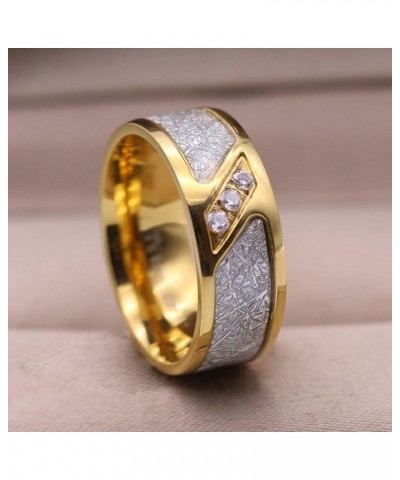 Couple Rings Matching Ring 1.5ct CZ Gold Plated Women Wedding Ring Sets for Him and Her His Her Ring Sets Gold women's size 1...