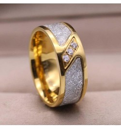 Couple Rings Matching Ring 1.5ct CZ Gold Plated Women Wedding Ring Sets for Him and Her His Her Ring Sets Gold women's size 1...