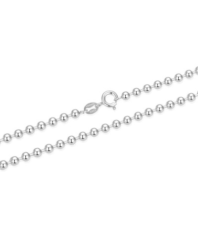 Authentic Sterling Silver Cute Dainty 1mm 2mm 3mm 4mm Beaded Ball Chain Necklace Tarnish Resistant Hypoallergenic Nickel Free...