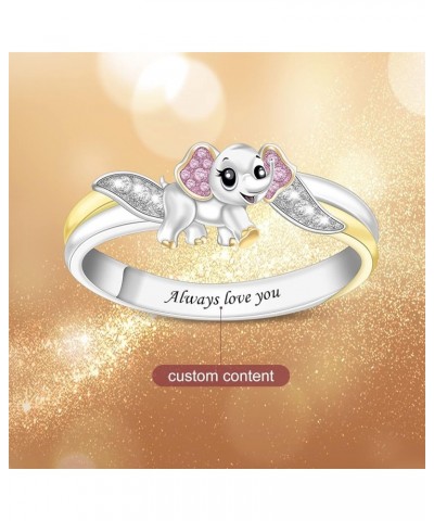 Custom Cute Animal Rings Set with Unicorn Owls Bees Elephant Beetles Personalized Statement Ring for Women Fidget Rings Chris...