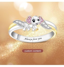 Custom Cute Animal Rings Set with Unicorn Owls Bees Elephant Beetles Personalized Statement Ring for Women Fidget Rings Chris...