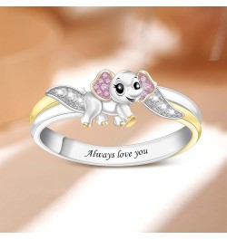 Custom Cute Animal Rings Set with Unicorn Owls Bees Elephant Beetles Personalized Statement Ring for Women Fidget Rings Chris...