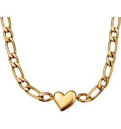 Gold Heart Choker Necklace for Women,18k Chunky Gold Plated Necklace Stainless Steel Heart Jewelry Chunky Chain Choker Collar...