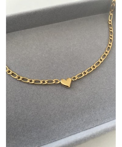 Gold Heart Choker Necklace for Women,18k Chunky Gold Plated Necklace Stainless Steel Heart Jewelry Chunky Chain Choker Collar...