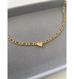 Gold Heart Choker Necklace for Women,18k Chunky Gold Plated Necklace Stainless Steel Heart Jewelry Chunky Chain Choker Collar...