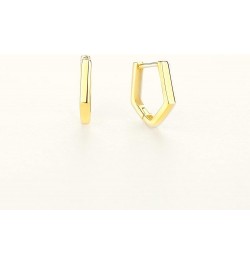 925 Sterling Silver Plain Mini Pentagon Hoop Earrings Plain Geometric Huggie-Hoops for Women Gold Sterling Silver $11.04 Earr...