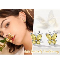 Butterfly Earrings Necklace Ring, 925 Sterling Silver Cute Ear Cuffs/Stackable Rings/Stud Earrings for Women Teen Girls -Stun...