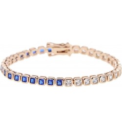 Various Shaped Geometric Bezel CZ Tennis Chain Bracelet Classic Women Jewelry 19cm rose blue square $15.93 Bracelets