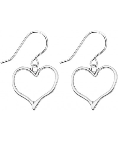 Minimalist Heart Shape Dangle Earrings for Women Girls Silver Tone Love Big Charms Drop Dangling Stud Earring Vintage Lightwe...