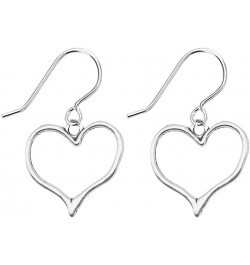 Minimalist Heart Shape Dangle Earrings for Women Girls Silver Tone Love Big Charms Drop Dangling Stud Earring Vintage Lightwe...