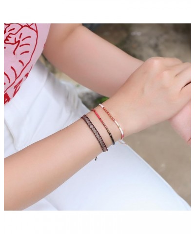 Colorful Seed Beads Friendship Bracelets Handmade Thin Strand Bracelets Women Boho Beach Bracelets 062F $9.50 Bracelets