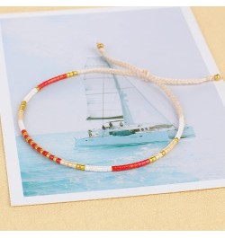 Colorful Seed Beads Friendship Bracelets Handmade Thin Strand Bracelets Women Boho Beach Bracelets 062F $9.50 Bracelets