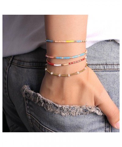 Colorful Seed Beads Friendship Bracelets Handmade Thin Strand Bracelets Women Boho Beach Bracelets 062F $9.50 Bracelets