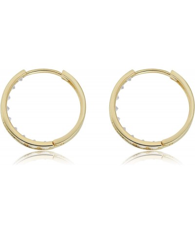 10K Gold Channel Set Simulated Diamond CZ Huggie Hoop Earrings in Yellow or White Gold Yellow Gold, 16mm $40.80 Earrings