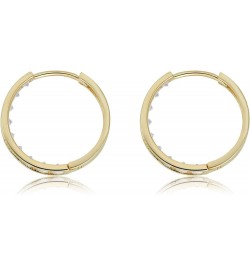 10K Gold Channel Set Simulated Diamond CZ Huggie Hoop Earrings in Yellow or White Gold Yellow Gold, 16mm $40.80 Earrings