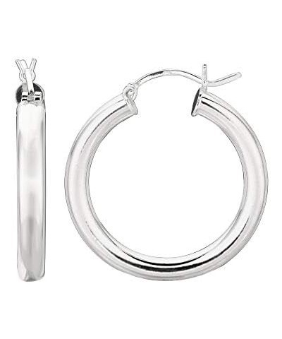 925 Sterling Silver Hoop Earrings - 25 mm (0.98 Inch.) X 4 mm (0.16 Inch.) $23.01 Earrings