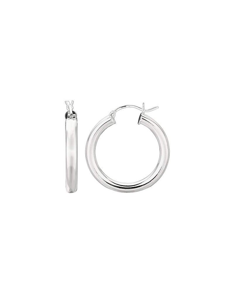 925 Sterling Silver Hoop Earrings - 25 mm (0.98 Inch.) X 4 mm (0.16 Inch.) $23.01 Earrings