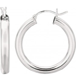 925 Sterling Silver Hoop Earrings - 25 mm (0.98 Inch.) X 4 mm (0.16 Inch.) $23.01 Earrings