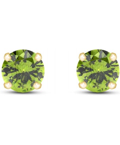 6mm Round Cut Round Cut Stud Earrings in 14k Yellow Gold Over Sterling Silver Simulated Peridot $25.19 Earrings