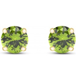 6mm Round Cut Round Cut Stud Earrings in 14k Yellow Gold Over Sterling Silver Simulated Peridot $25.19 Earrings