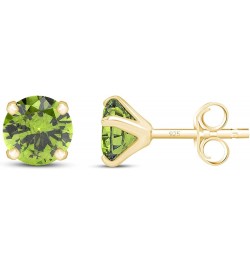 6mm Round Cut Round Cut Stud Earrings in 14k Yellow Gold Over Sterling Silver Simulated Peridot $25.19 Earrings