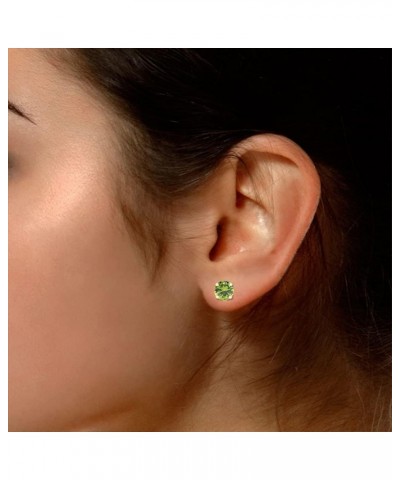 6mm Round Cut Round Cut Stud Earrings in 14k Yellow Gold Over Sterling Silver Simulated Peridot $25.19 Earrings