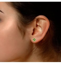 6mm Round Cut Round Cut Stud Earrings in 14k Yellow Gold Over Sterling Silver Simulated Peridot $25.19 Earrings