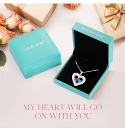 Shell Double Heart Birthstone Necklace Gifts for Women, 925 Sterling Silver Fine Jewelry, Pendant Heart Necklace Birthday Ann...