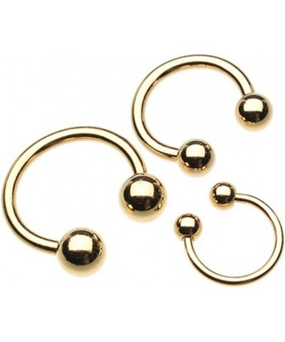 Basic Horseshoe Circular Barbell 316L Surgical Steel (Sold Individually) 16g 8mm (3mm ball) Gold $8.15 Body Jewelry