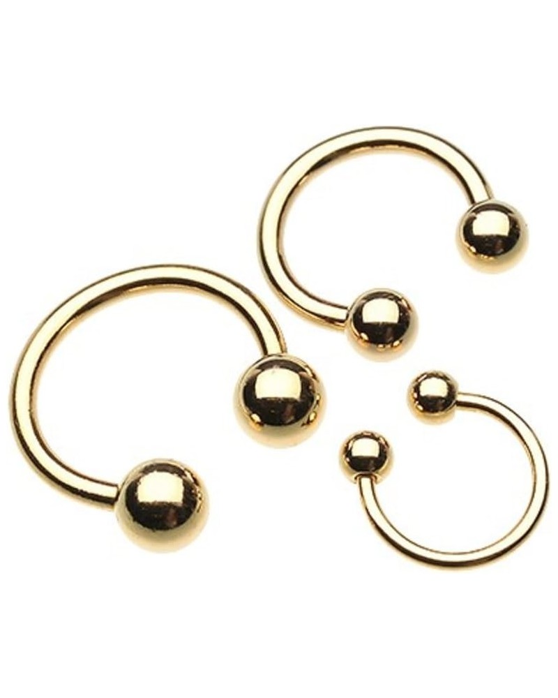 Basic Horseshoe Circular Barbell 316L Surgical Steel (Sold Individually) 16g 8mm (3mm ball) Gold $8.15 Body Jewelry