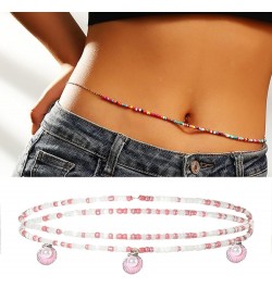 Waist Chain Waist Beads Body Chain Colored Beads Double Layer Sexy Handmade Pendant Decorate Delicate Bohemian Mixed Colors B...