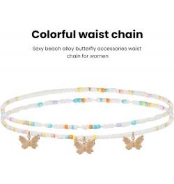 Waist Chain Waist Beads Body Chain Colored Beads Double Layer Sexy Handmade Pendant Decorate Delicate Bohemian Mixed Colors B...