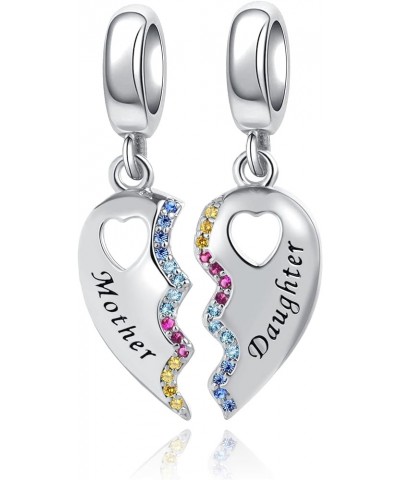 Mother Daughter Son Dangle Charm 2pcs Heart Love Puzzle Set Bead for Pandora Bracelet Mom Love Daughter $8.66 Bracelets