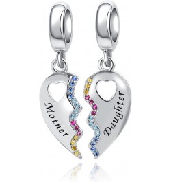 Mother Daughter Son Dangle Charm 2pcs Heart Love Puzzle Set Bead for Pandora Bracelet Mom Love Daughter $8.66 Bracelets