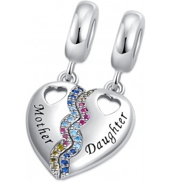 Mother Daughter Son Dangle Charm 2pcs Heart Love Puzzle Set Bead for Pandora Bracelet Mom Love Daughter $8.66 Bracelets